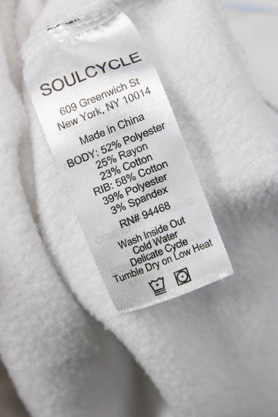 Soul Cycle Women Pullover Sweatshirt White Graphic Quote Crew Neck Size M