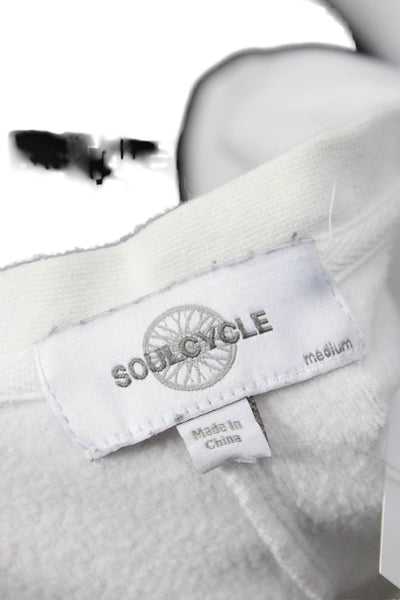 Soul Cycle Women Pullover Sweatshirt White Graphic Quote Crew Neck Size M
