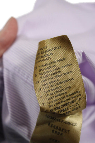 Scotch & Soda Mens Striped Collared Long Sleeve Button-Down Shirt Purple Size XL