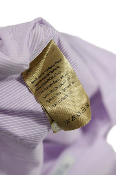 Scotch & Soda Mens Striped Collared Long Sleeve Button-Down Shirt Purple Size XL