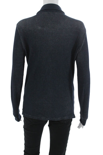 Goldie Womens Striped Dark Blue Cotton Button-Up Long Sleeve Size XS