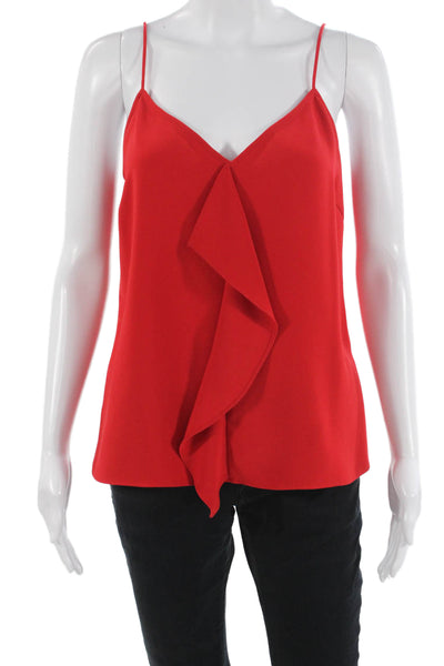 Amanda Uprichard Womens Camisole Red V-Neck Spaghetti Strap Polyester Size S