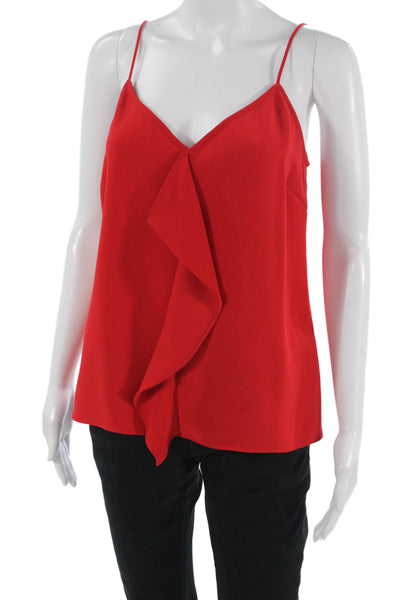 Amanda Uprichard Womens Camisole Red V-Neck Spaghetti Strap Polyester Size S