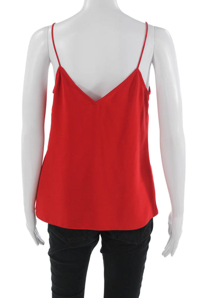 Amanda Uprichard Womens Camisole Red V-Neck Spaghetti Strap Polyester Size S