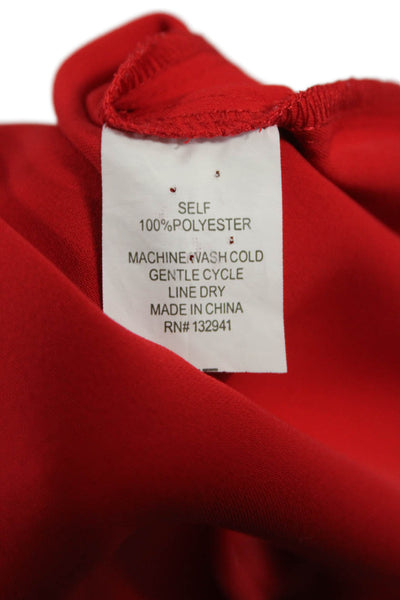 Amanda Uprichard Womens Camisole Red V-Neck Spaghetti Strap Polyester Size S