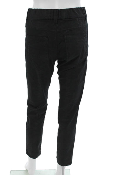 Flog Womens Cropped Ankle Pants Black Button 98% Cotton 2% Lycra Size 25