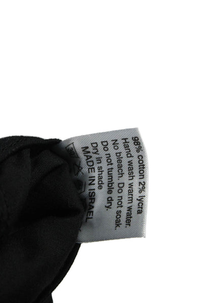 Flog Womens Cropped Ankle Pants Black Button 98% Cotton 2% Lycra Size 25