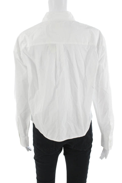 Levi's Womens White Cotton Collared Button-Up Blouse Long Sleeve Size S