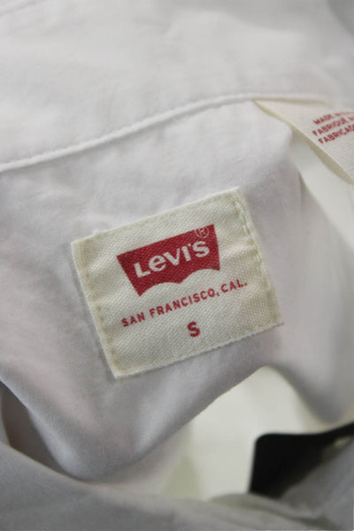 Levi's Womens White Cotton Collared Button-Up Blouse Long Sleeve Size S
