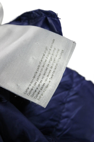 Moncler Women Quilted Puffer Jacket Blue High Neck Drawstring Size 3