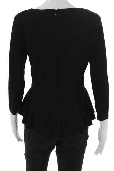 Vince Camuto Women Basic Black Blouse Round Neck 3/4 Sleeve Size M