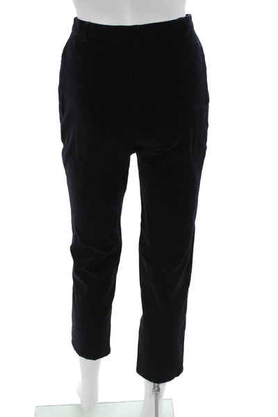 Escada Sport Womens Ankle Cropped Pants Black Button Cotton Elastane Size 36