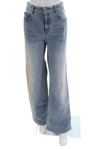 Hellessy Women Wide Leg Jeans Blue High Rise 32 Inseam 99% Cotton Size 10