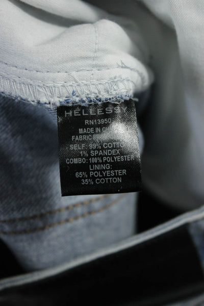Hellessy Women Wide Leg Jeans Blue High Rise 32 Inseam 99% Cotton Size 10