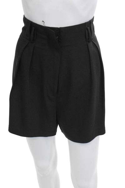Wayf Womens Black Polyester Solid Hook & Eye Shorts Size L