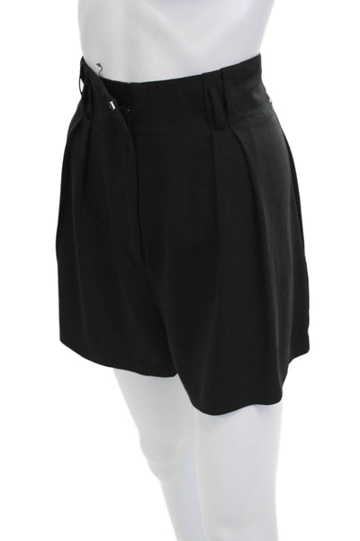 Wayf Womens Black Polyester Solid Hook & Eye Shorts Size L