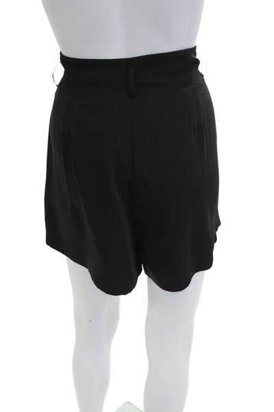 Wayf Womens Black Polyester Solid Hook & Eye Shorts Size L