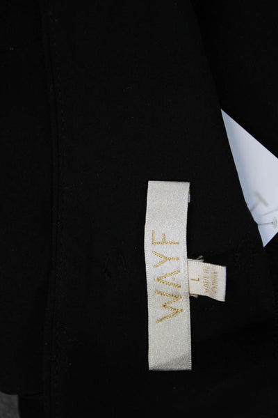 Wayf Womens Black Polyester Solid Hook & Eye Shorts Size L