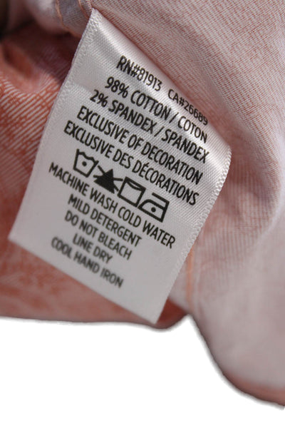 Robert Graham Mens Pink Paisley Short Sleeve Button Up Shirt Size XL