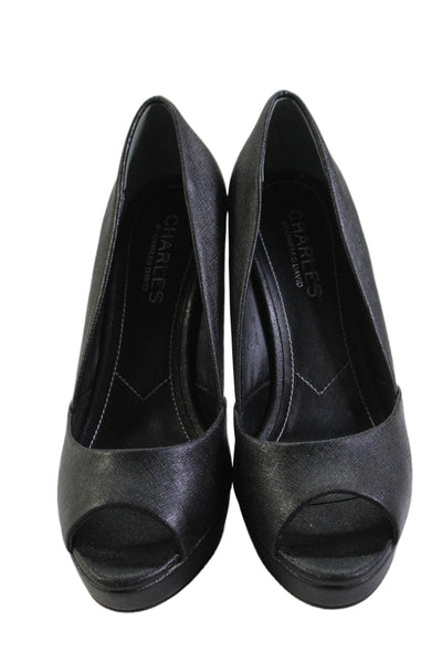 Charles by Charles David Women's Open Toe Platform Heel Pumps Black Size 6