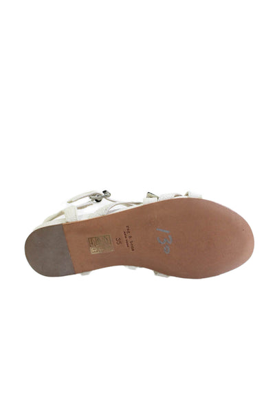 Rag & Bone Women's Open Toe Strappy Flat Sandals White Size 35