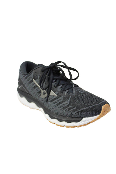 Mizuno Mens Wave Sky 4 Waveknit Running Sneakers Shoes Black Size 8.5