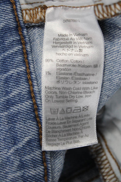 Madewell Women Light Blue Straight Cropped Jeans Mid Rise Button Size 24
