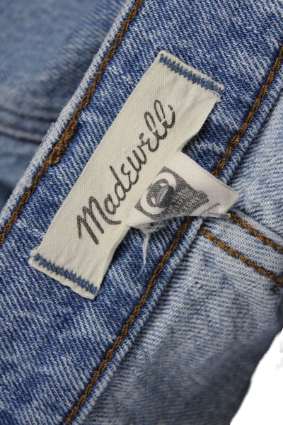 Madewell Women Light Blue Straight Cropped Jeans Mid Rise Button Size 24
