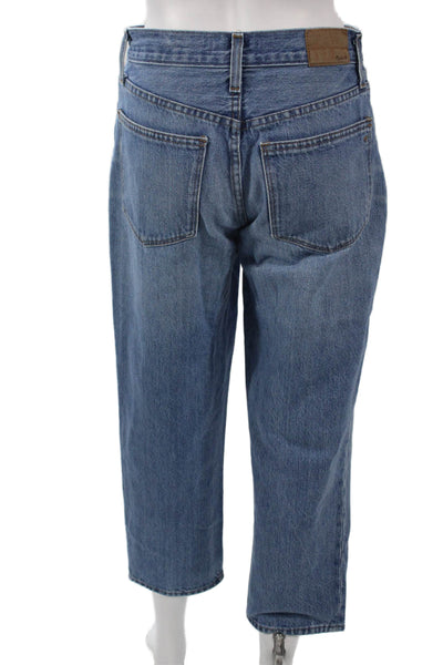 Madewell Women Boyfriend Cropped Jeans Blue 100% Cotton Mid Rise Size 24P