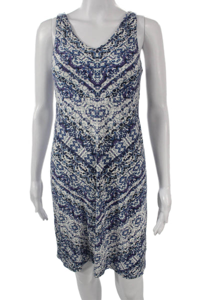 Athleta Womens Tank Dress Blue Geometric V-Neck Sleeveless Above Knee Size XS