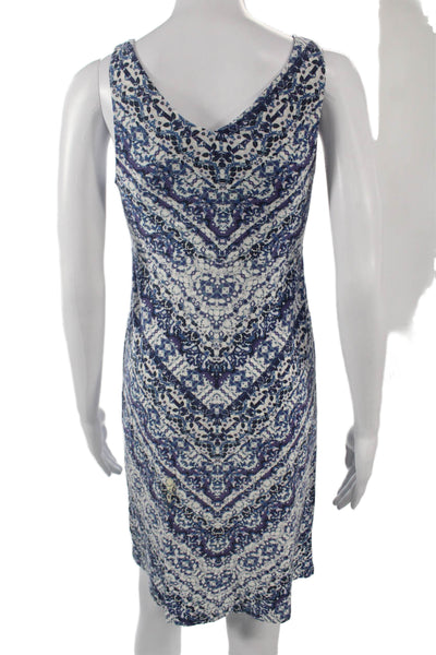 Athleta Womens Tank Dress Blue Geometric V-Neck Sleeveless Above Knee Size XS