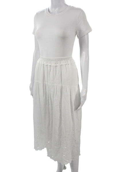 Treasure & Bond Womens Peasant Skirt White 55% Cotton 45% Viscose Size XS