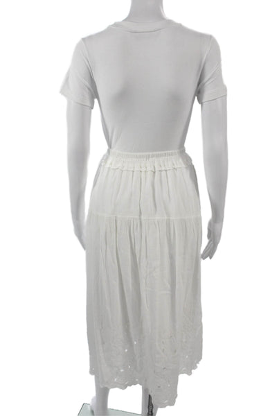 Treasure & Bond Womens Peasant Skirt White 55% Cotton 45% Viscose Size XS