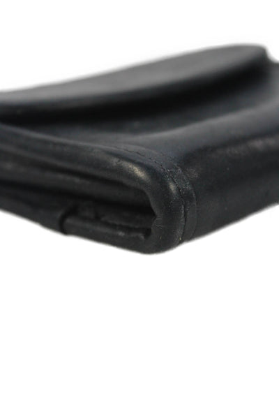 Coach Womens Leather Multi-Function Snap Closure Compact Wallet Black