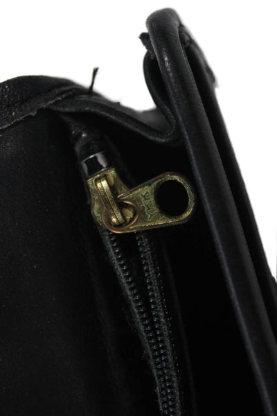 Coach Womens Leather Multi-Function Snap Closure Compact Wallet Black