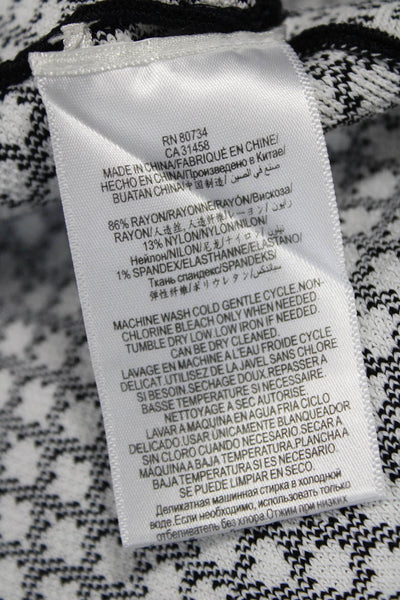 BCBGMAXAZRIA Womens Black Geometric Sleeveless Crew Neck Blouse Size L