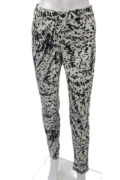 J Brand Womens Black Animal Print Jeggings Mid Rise Size 31