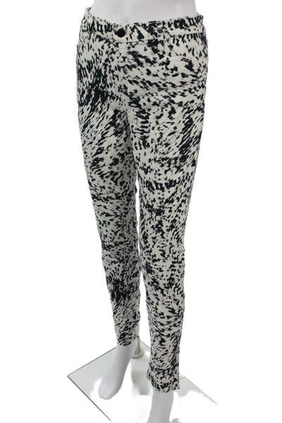 J Brand Womens Black Animal Print Jeggings Mid Rise Size 31