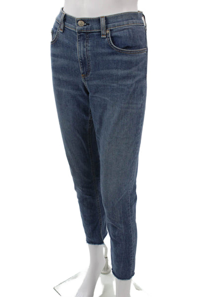 Rag & Bone Women Ankle Cropped Jeans Dark Blue Mid Rise Size 32