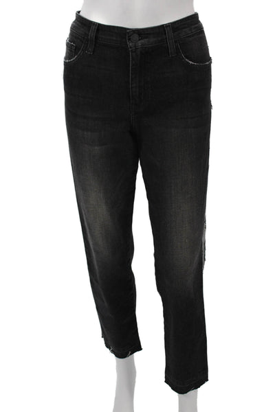Flying Monkey Women Ankle Cropped Black Mid Rise Button Jeans Size 30