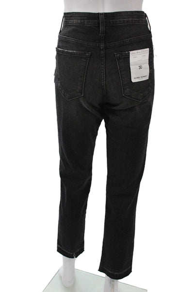Flying Monkey Women Ankle Cropped Black Mid Rise Button Jeans Size 30