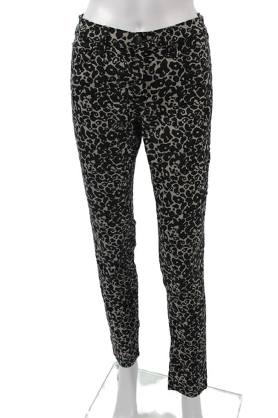 Rag & Bone Women Black Leopard Print Mid Rise Pants Button Fly Size 30