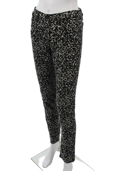 Rag & Bone Women Black Leopard Print Mid Rise Pants Button Fly Size 30