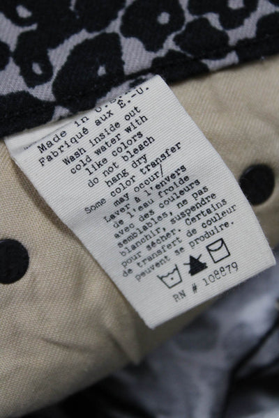 Rag & Bone Women Black Leopard Print Mid Rise Pants Button Fly Size 30