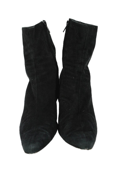 L.K. Bennett Womens Suede Pointed Toe Ankle Boots Black Size 40.5 10.5