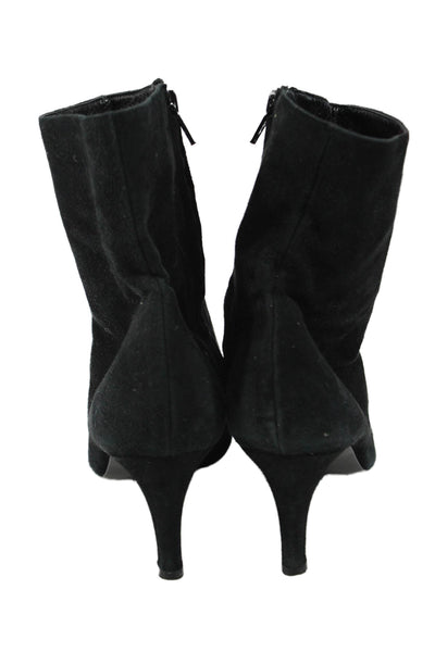 L.K. Bennett Womens Suede Pointed Toe Ankle Boots Black Size 40.5 10.5