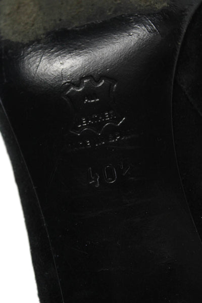 L.K. Bennett Womens Suede Pointed Toe Ankle Boots Black Size 40.5 10.5