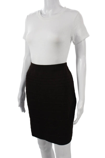 Alain Manoukian Womens Black Bandage Pencil Skirt Short Wool Acrylic Size 3