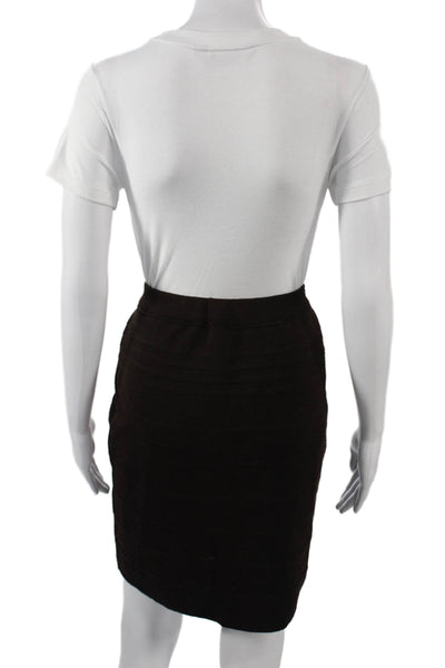 Alain Manoukian Womens Black Bandage Pencil Skirt Short Wool Acrylic Size 3