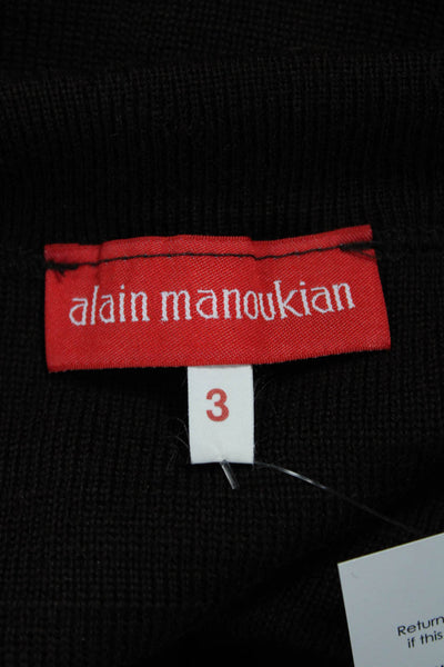 Alain Manoukian Womens Black Bandage Pencil Skirt Short Wool Acrylic Size 3